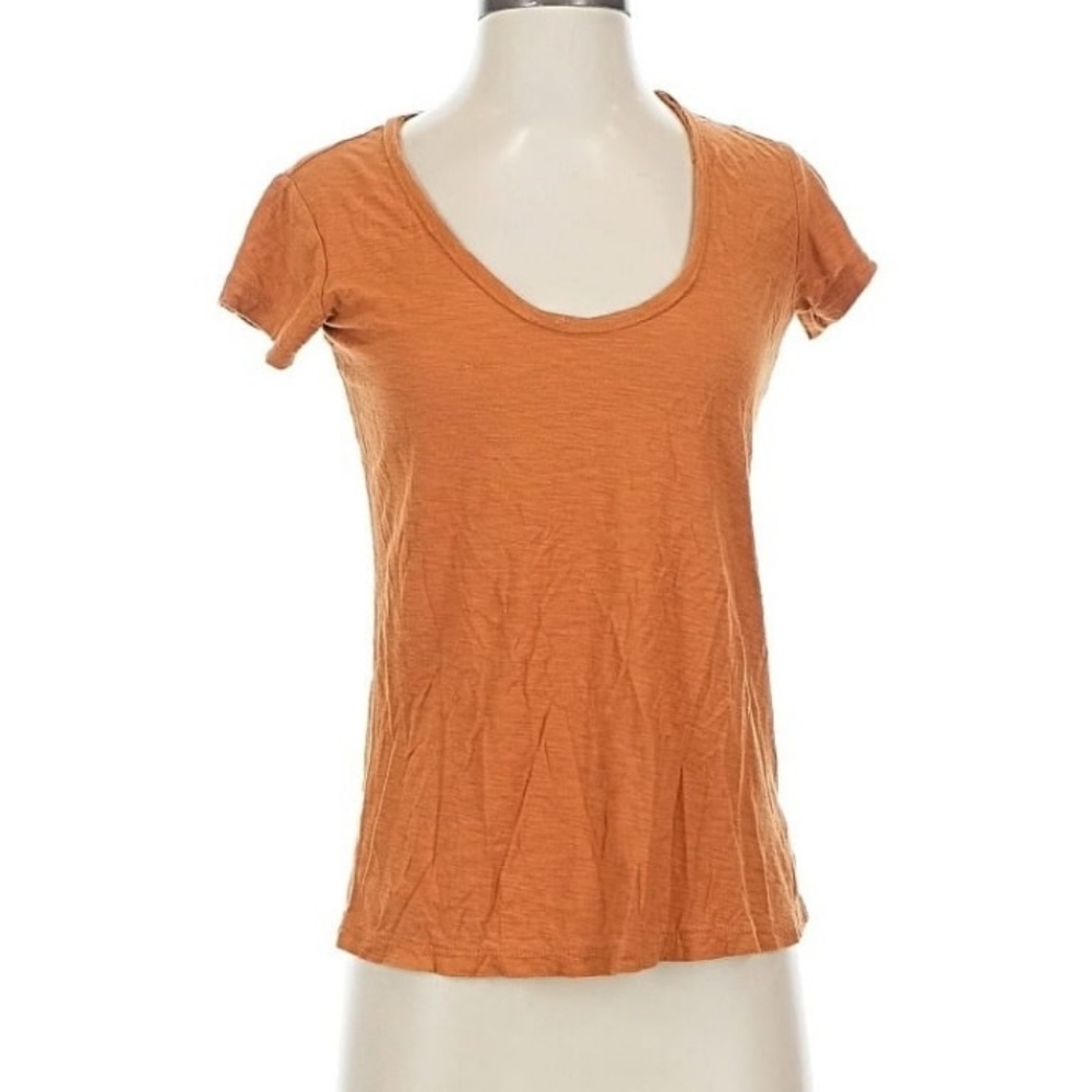 James Perse Scoop Neck Women's Orange Scoop Neck Top Extra Small